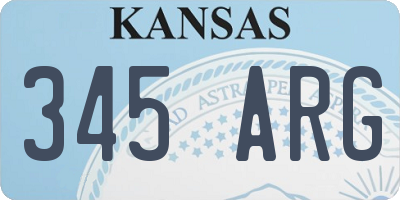 KS license plate 345ARG