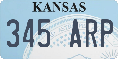 KS license plate 345ARP