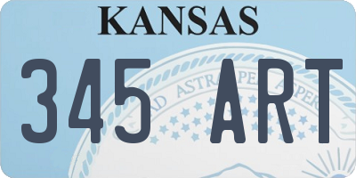 KS license plate 345ART