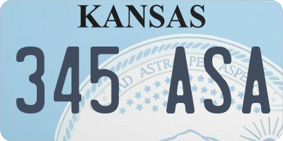 KS license plate 345ASA