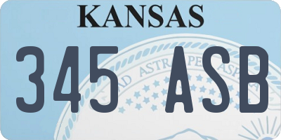 KS license plate 345ASB