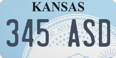 KS license plate 345ASD