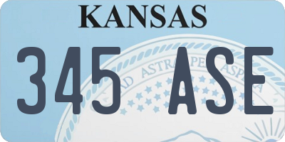 KS license plate 345ASE