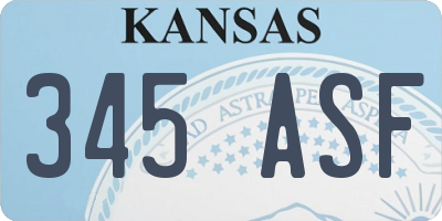 KS license plate 345ASF