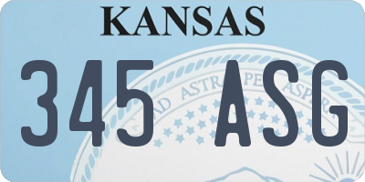 KS license plate 345ASG