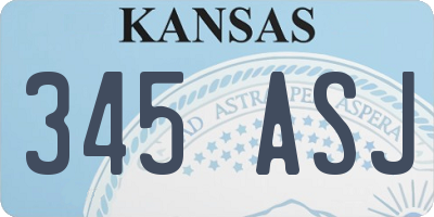 KS license plate 345ASJ
