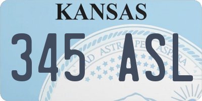 KS license plate 345ASL
