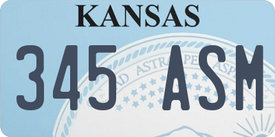 KS license plate 345ASM