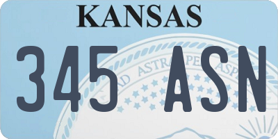 KS license plate 345ASN