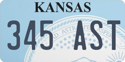 KS license plate 345AST