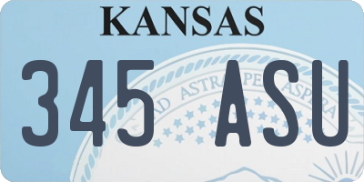 KS license plate 345ASU