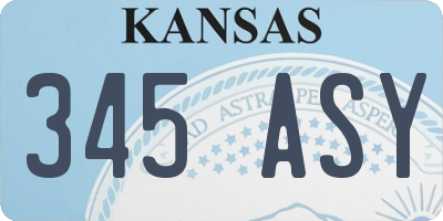 KS license plate 345ASY