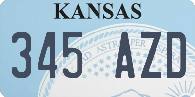 KS license plate 345AZD