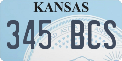 KS license plate 345BCS