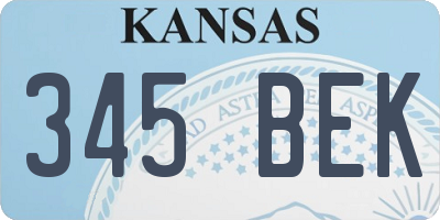 KS license plate 345BEK