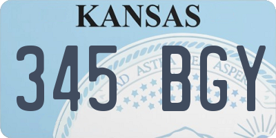 KS license plate 345BGY