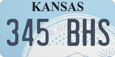 KS license plate 345BHS