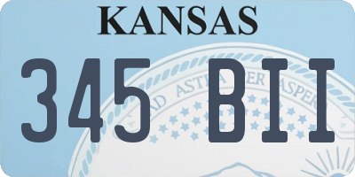 KS license plate 345BII