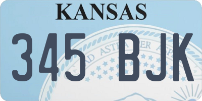 KS license plate 345BJK