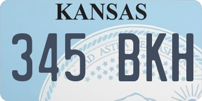 KS license plate 345BKH
