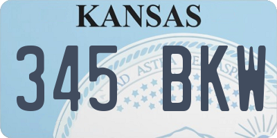 KS license plate 345BKW