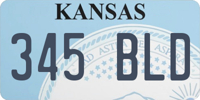 KS license plate 345BLD