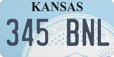 KS license plate 345BNL