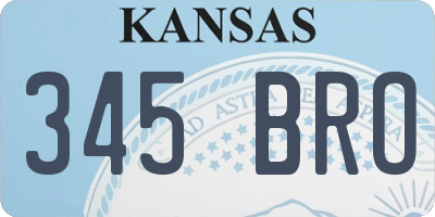 KS license plate 345BRO