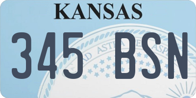 KS license plate 345BSN