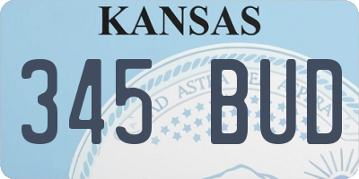 KS license plate 345BUD
