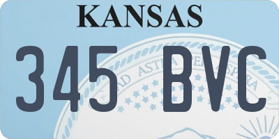 KS license plate 345BVC