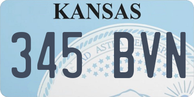 KS license plate 345BVN