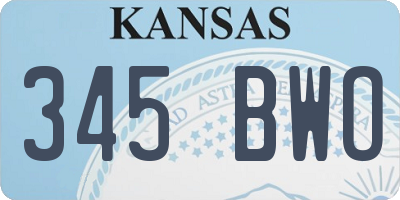 KS license plate 345BWO