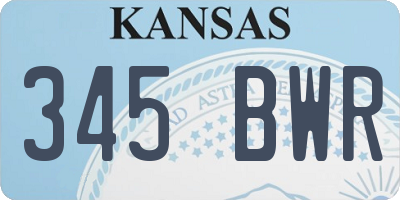 KS license plate 345BWR