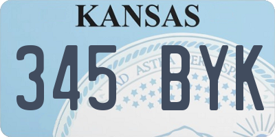 KS license plate 345BYK
