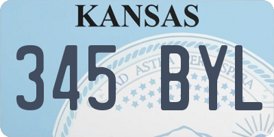 KS license plate 345BYL