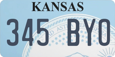 KS license plate 345BYO
