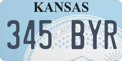 KS license plate 345BYR
