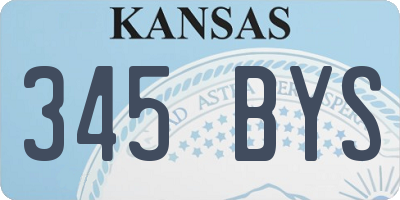 KS license plate 345BYS