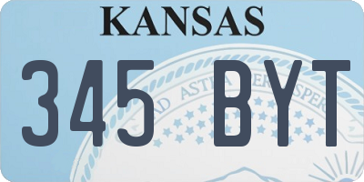 KS license plate 345BYT
