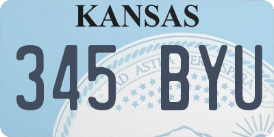 KS license plate 345BYU