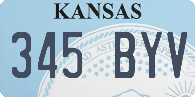 KS license plate 345BYV