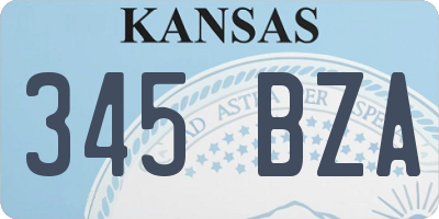 KS license plate 345BZA