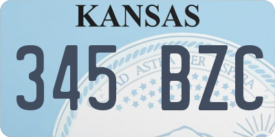 KS license plate 345BZC