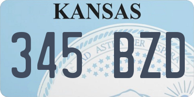 KS license plate 345BZD
