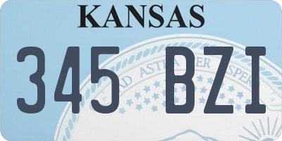 KS license plate 345BZI