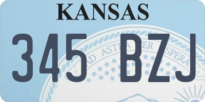 KS license plate 345BZJ