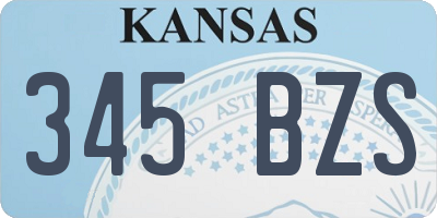 KS license plate 345BZS