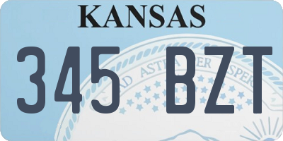 KS license plate 345BZT