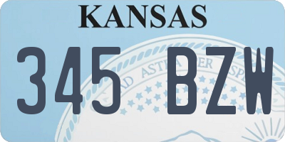 KS license plate 345BZW